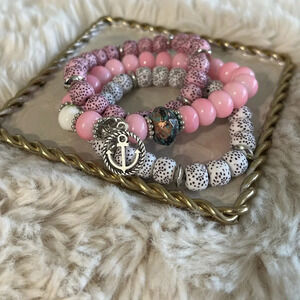 BohoChic Beaded Stretch Bracelets (3pc)